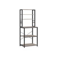 Keukenplank met planken en haken, Grijs + Zwart