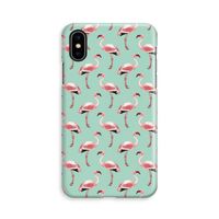 Flamingoprint groen: iPhone X Volledig Geprint Hoesje