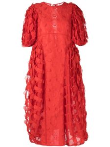 Cecilie Bahnsen robe mi-longue Finnegan texturée - Rouge