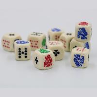 10 stuks acryl gesneden ronde hoek Poker dobbelstenen Bar familie partij spel rekwisieten (geel)