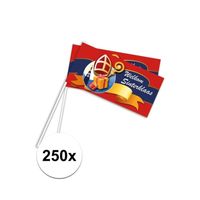 250x Rood Welkom Sinterklaas zwaaivlaggetjes 38 cm - thumbnail