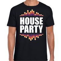 House party fun tekst t-shirt zwart heren - thumbnail