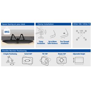 ACT Connectivity Monitorarm, 2 schermen