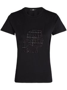 Karl Lagerfeld t-shirt à détail en fil bouclé - Noir