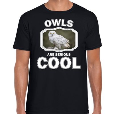 Dieren sneeuwuil t-shirt zwart heren - owls are cool shirt Dieren sneeuwuil t-shirt zwart heren - owls are cool shirt