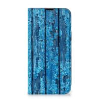 iPhone 14 Book | Wallet Case | Wood Blue