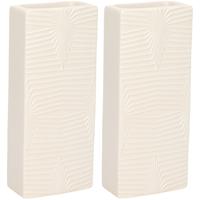 Waterverdamper - 4x - creme wit - keramiek - 400 ml - radiatorbak luchtbevochtiger - 7,4 x 17,7 cm