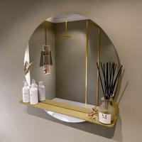 MONDIAZ SPOT spiegel rond 80cm met Spiegelplanchet kleur Oro. MONDIAZ SPOT spiegel rond 80cm met Spiegelplanchet kleur Oro.