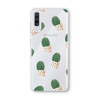 Cactusprint roze: Samsung Galaxy A70 Transparant Hoesje