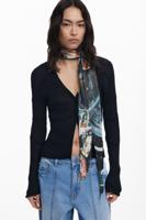 Verfrommeld collage sjaaltje - BLACK - U