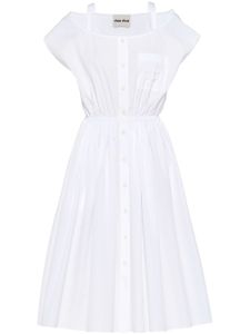 Miu Miu robe mi-longue à coupe évasée - Blanc