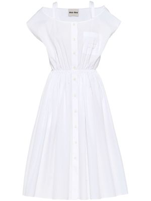 Miu Miu robe mi-longue à coupe évasée - Blanc
