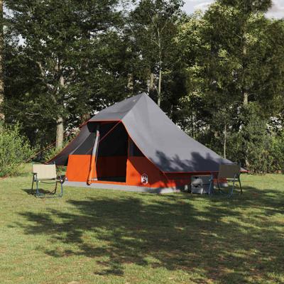 Familie Tipi Tent met dak Grijs en Oranje 364 x 281 x 257 cm