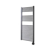 Electrische Wifi Radiator Sanicare HPW Carini 111,8x60 cm Gunmetal Met Thermostaat Zwart Rechtsonder