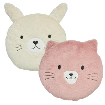 Dieren sierkussen kamer - kat / konijn - roze / wit - 30 cm - 2 stuks Dieren sierkussen kamer - kat / konijn - roze / wit - 30 cm - 2 stuks