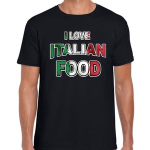 I love Italian food t-shirt zwart voor heren