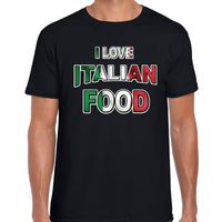 I love Italian food t-shirt zwart voor heren - thumbnail