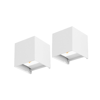 Set 2x Qube Dimbaar Schuttinglamp LED 6Watt WIT 230Volt IP65