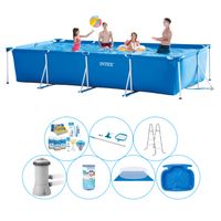 Intex Frame Pool Rechthoekig 450x220x84 cm - 8-delig - Zwembad Bundel - thumbnail