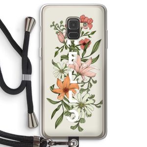 Hello bloemen: Samsung Galaxy A8 (2018) Transparant Hoesje met koord