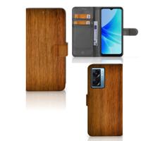 OPPO A77 5G | A57 5G | Book Style Case | Donker Hout