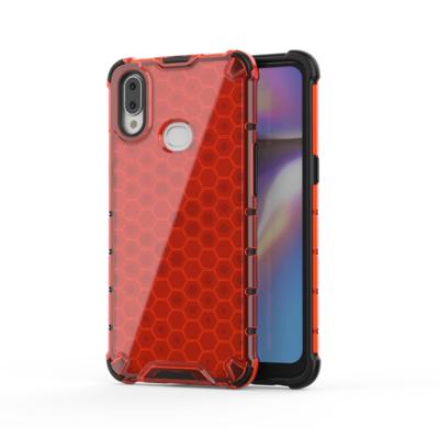 Voor Galaxy A10s shock proof honingraat PC + TPU case (rood)