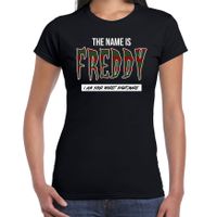 The name is Freddy halloween verkleed t-shirt zwart voor dames - thumbnail
