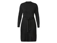 esmara Gebreide dames jurk met opstaande kraag (XS (32/34), Zwart) - thumbnail