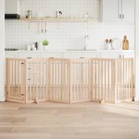 VidaXL Hondenhek met deur opvouwbaar 6 panelen 300 cm populierenhout