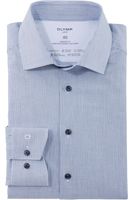 OLYMP Luxor 24/Seven Dynamic Flex Modern Fit Overhemd lichtblauw/wit, Fijne strepen
