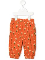 Stella McCartney Kids pantalon en velours côtelé à fleurs - Orange - thumbnail