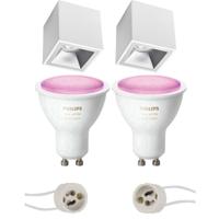 Philips Hue Opbouwspot Set - Verdiept - Mat Wit/Zilver - Bluetooth
