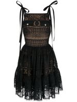 Elie Saab robe évasée en macramé - Noir - thumbnail