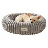 Pecco Luxe mand voor hond en kat - Orthopedisch - Rond 50 cm - Lichtgrijs rib