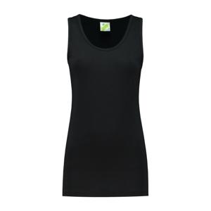 Sport singlet voor dames - zwart - mouwloos shirtje - katoen/elastaan - ademend