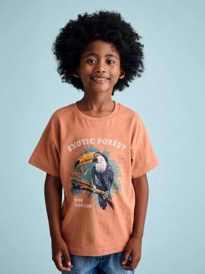 Jongensshirt dierenmotief sinaasappel