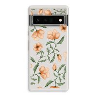 Peachy flowers: Google Pixel 6 Pro Transparant Hoesje