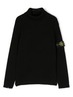 Stone Island Junior pull en laine vierge à patch Compass - Noir - thumbnail