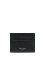 Giorgio Armani grained-textured leather card holder - Noir