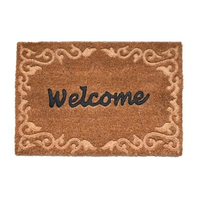 Deurmat - bruin - kokos - welcome - 60 x 40 cm - schoonloopmat