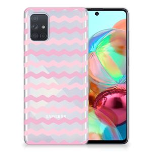 Samsung Galaxy A71 TPU bumper Waves Roze