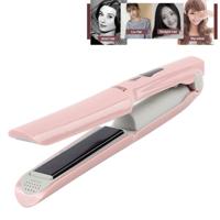 Draadloze Mini USB oplaadbare Hair straightener haar krultang dubbele doel haar Splint (roze)