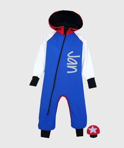 Waterproof Softshell Overall Comfy Blue/White/Red Jumpsuit