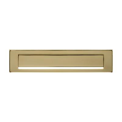 Intersteel Briefplaat Rechthoekig 340x75mm met Klep/regenrand PVD Messingkleur
