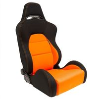 Sportstoel 'Eco' - Zwart/Oranje - Dubbelzijdig verstelbare rugleuning - incl. sledes SS40A