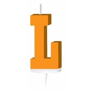 Oranje letterkaarsje met houder L