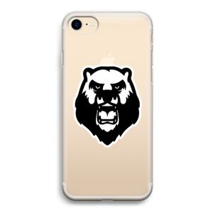 Angry Bear (white): iPhone 7 Transparant Hoesje