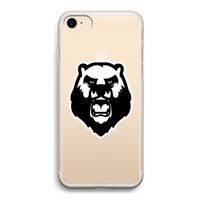 Angry Bear (white): iPhone 7 Transparant Hoesje