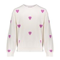 Geisha zomer sweater meisjes - hartjes terry - licht zand / lavendel