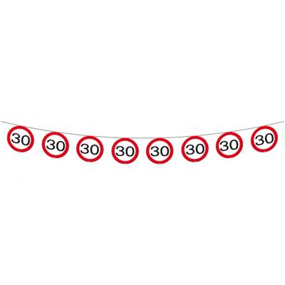 Slinger 30 jaar - 3x - verkeersborden - 10 meter - vlaggenlijn - leeftijd versiering